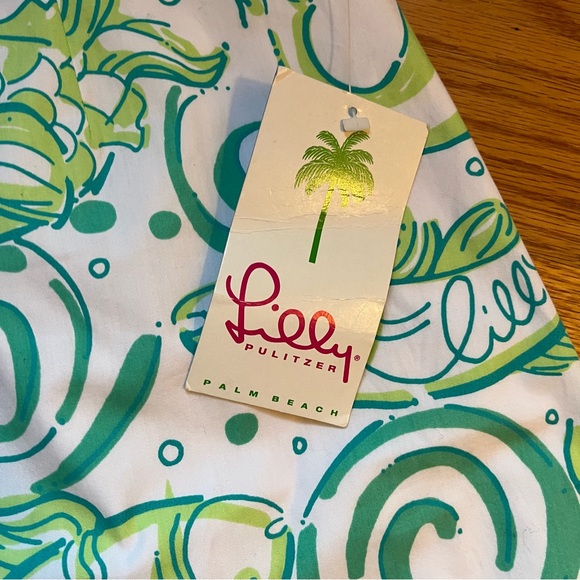 Lilly Pulitzer green and white skirt in schools out print size 8 - Picture 4 of 9